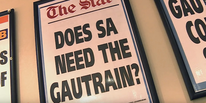Gautrain locandine dei giornali