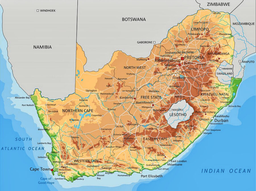 migranti mappa del Sudafrica